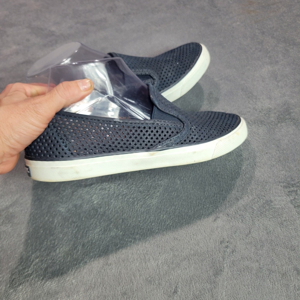 Sperry Top-Sider Crest Vibe Navy Blue Perforate Leather Slip On Sneaker Womens 8